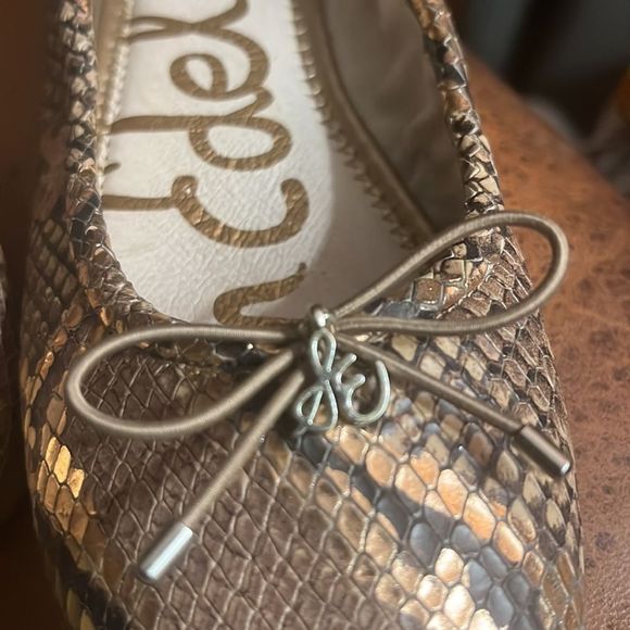 Sam Edelman Flat Shoes Metallic Snakeskin Print Size 7.5 Style “Felicia” - Picture 8 of 8